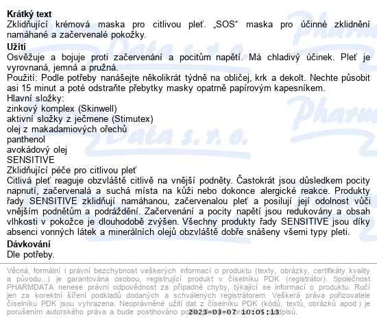 Dr. med. Christine Schrammek Sensiderm mask 75 ml - popis