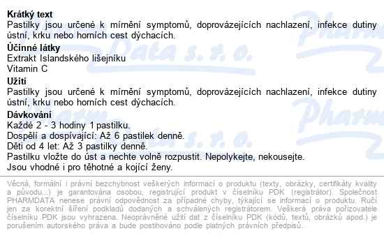 Müllerovy Pastilky S Isl.lišej.bez Cukru 12ks Zp - popis