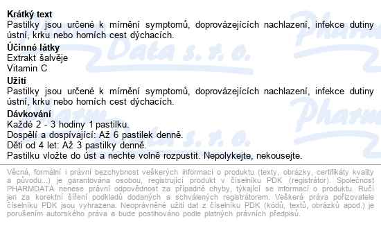 Müllerovy Pastilky Se šalvějí 24ks Zp - popis
