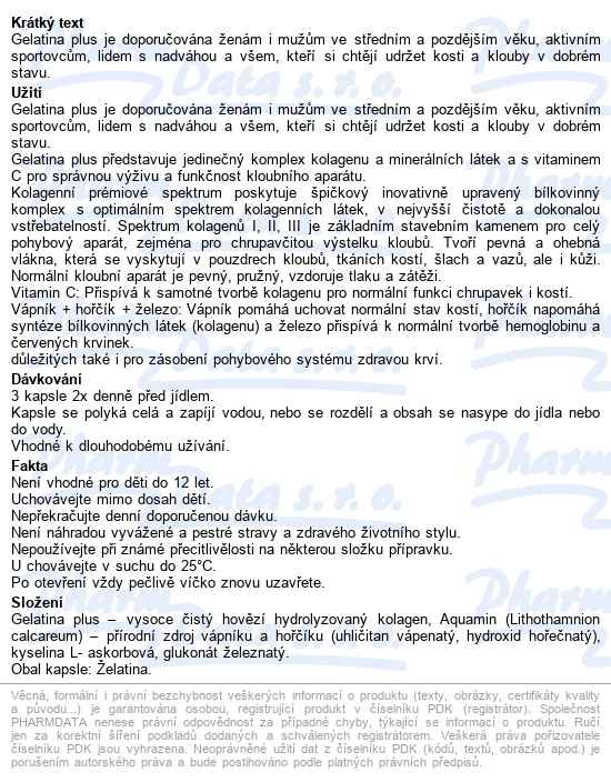 Gelatina Plus Cps.360 - popis