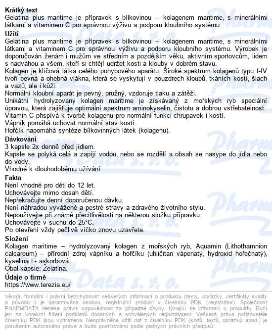 Gelatina Plus Maritime Cps.360 - popis