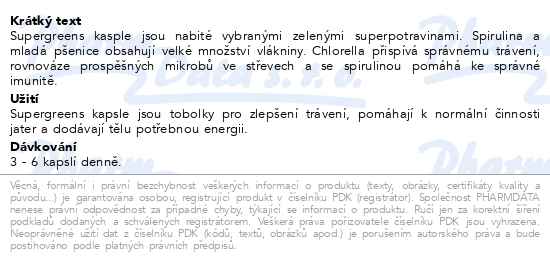 Blendea Supergreens směs 4 zelených superpotravin 90 kapslí - popis
