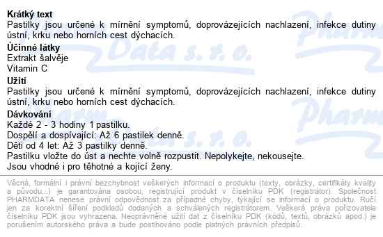 Müllerovy Pastilky Se šalvějí Bez Cukru 12ks Zp - popis