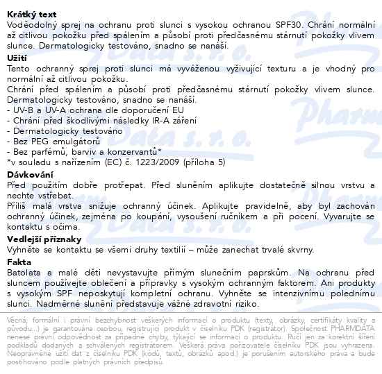 Ladival Citlivá pokožka plus sprej OF 30 150 ml - popis