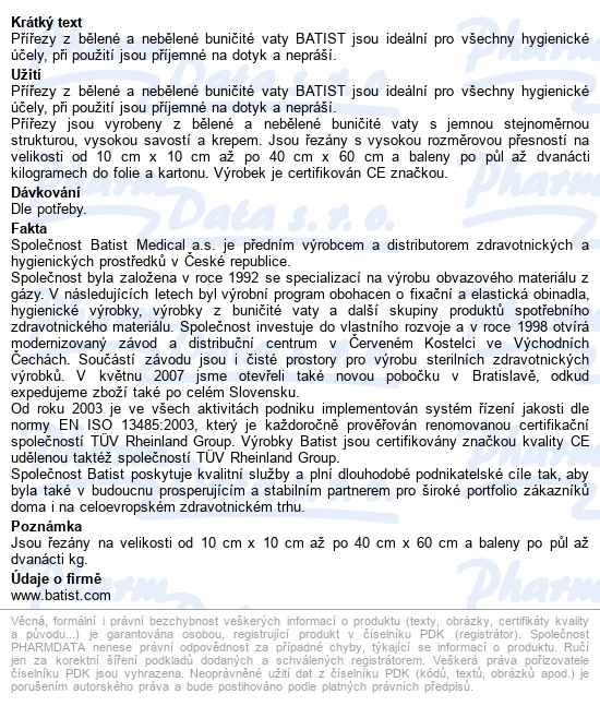 B-cell Vata Buničitá Přířezy 10x15cm 1kg - popis