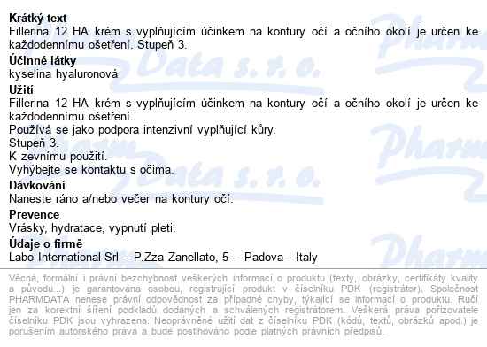 Fillerina 12ha Sérum Pro Vypl.hlub.vr.(st.3) 15ml - popis