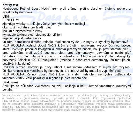 Neutrogena Retinol Boost Noční Krém 50ml - popis