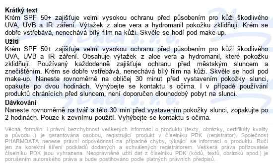 Biotter Nc Urban sunblock krém SPF 50+ 40 ml - popis