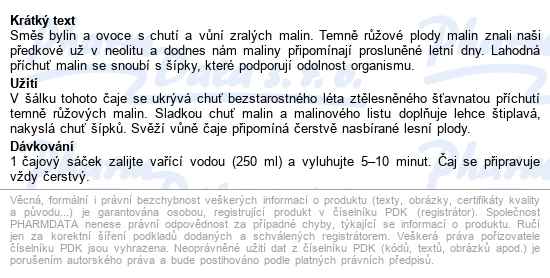 Leros čajový Dýchánek šípek&malina 20x2g - popis