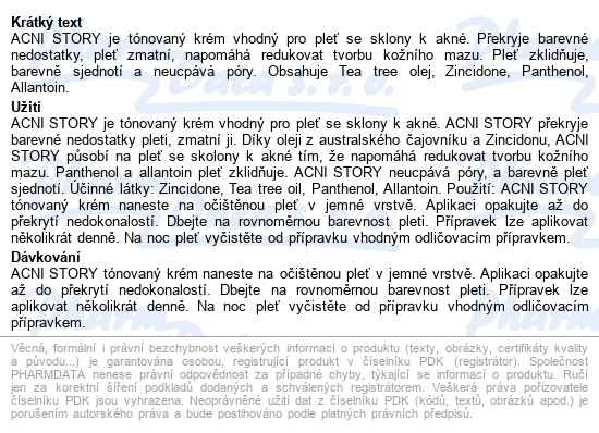 Red Health Care Acni Story Tónovací Krém 30ml - popis