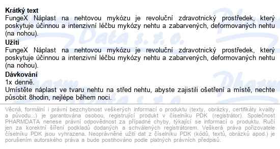 Fungex Náplast Na Nehtovou Mykózu 14ks - popis