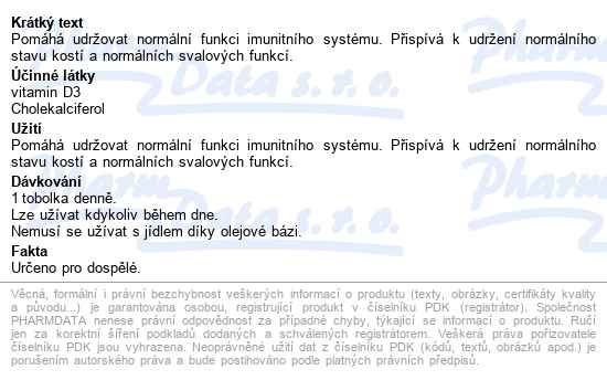 Detritin Vitamin D3 2000 IU 60 tobolek - popis