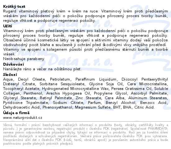 Rugard sada vitaminový krém 100ml + krém na ruce 50ml - popis
