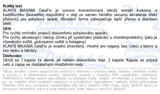 Alavis Maxima Celafix 30 kapsli - popis