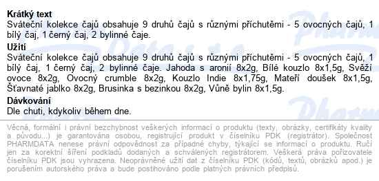 Megafyt Sváteční kolekce čajů 9x8 ks - popis