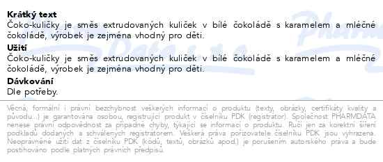 Poex Čoko kuličky 25 g - popis