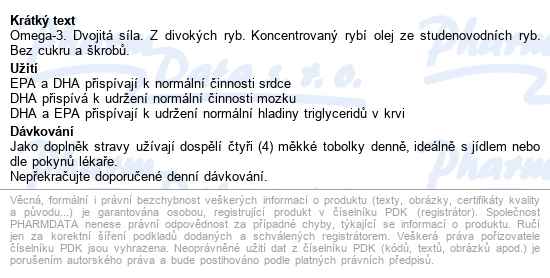 Solgar Omega 3 Double Strength 60 tobolek - popis