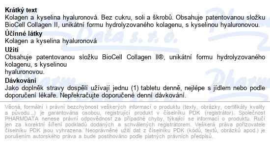 Solgar Kolagen S Kyselinou Hyaluronovou Tbl.30 - popis