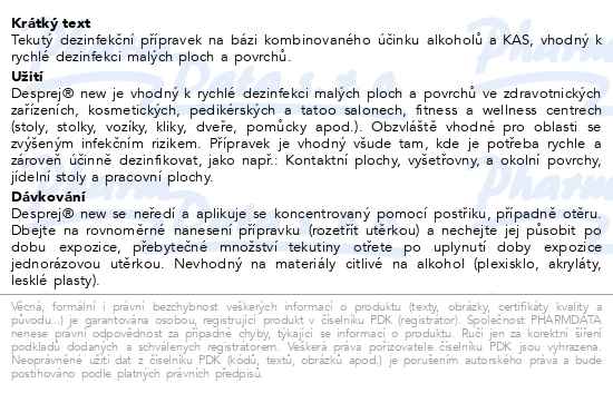 Desprej new 5 l - popis