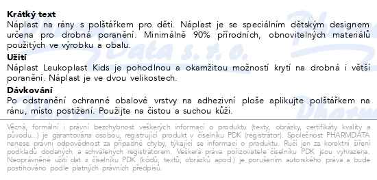 Leukoplast Eco kids náplasti s polštářkem 2 velikosti 12 kusů - popis