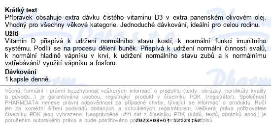 Gs Extra strong vitamín D3 2000 IU 90 kapslí - popis