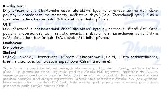 Luba Čistící antibakteriální ubrousky s kyselinou citronovou 24 kusů - popis