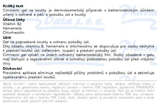Cimmerin Gel na koutky 10 g - popis