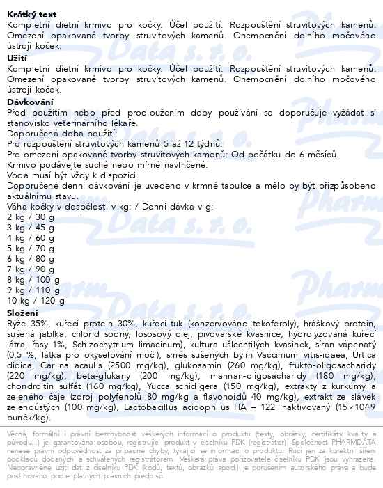 Calibra Veterinary Diets Struvite granule pro kočky 2 kg - popis