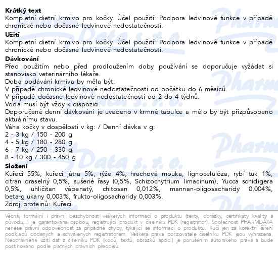 Calibra Veterinary Diets Renal konzerva pro kočky 200 g - popis