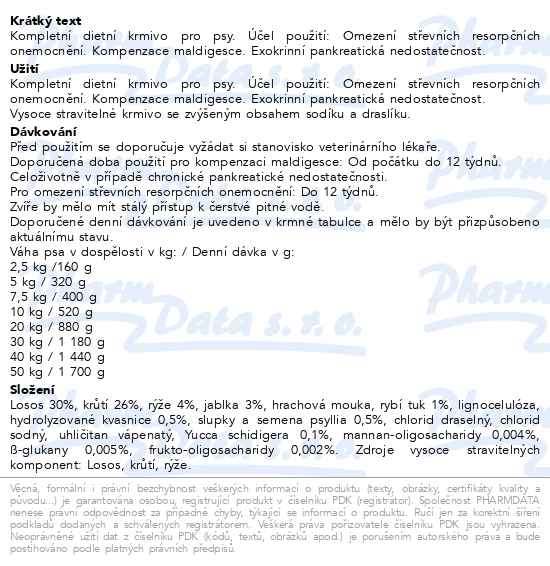 Calibra Veterinary Diets Gastrointestinal konzerva pro psy 400 g - popis