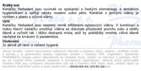 Herbadent Original Eco zubní kartáček jemný 3 ks - popis