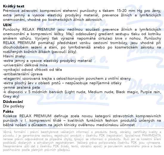 Relax Premium Stehenní punčochy vel.M black magic - popis