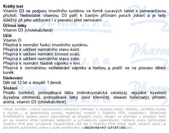 Vitamin D3 2000 Iu Tbl.60 - popis