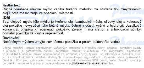 Leros Pečující mýdlo bazalka & verbena 90 g - popis