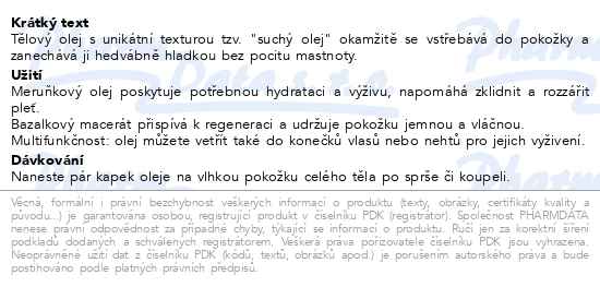 Leros Suchý tělový olej bazalka & verbena 100 ml - popis