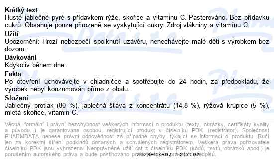 Kubík Svačinka jablko, rýže, skořice 100 g - popis