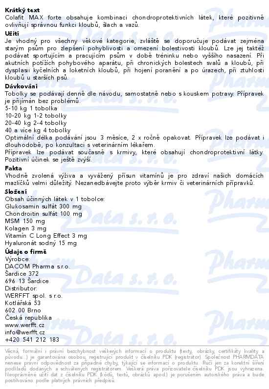 Colafit Max forte 50 tobolek - popis
