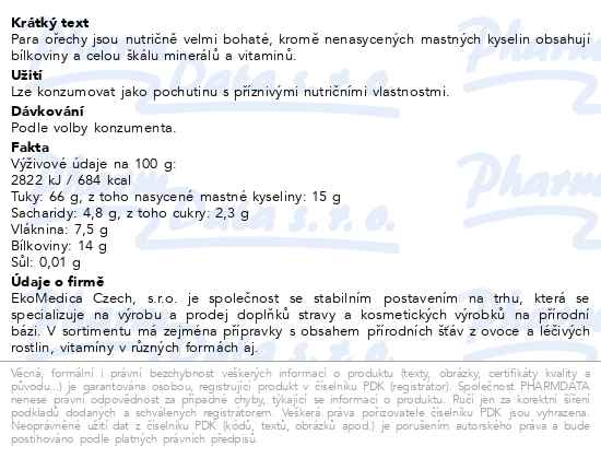 Para ořechy 250 g Ekomedica - popis