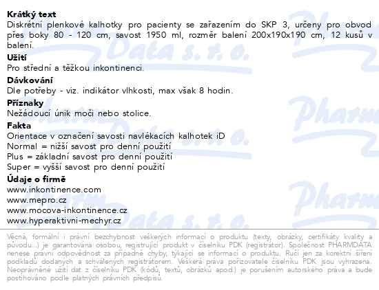 iD Pants Medium Super plenkové kalhotky navlékací 12 ks - popis