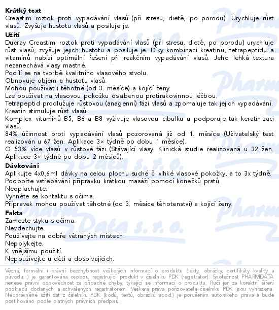 Ducray Creastim roztok proti vypadávání vlasů 60 ml Balení se slevou - popis