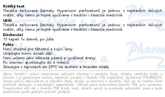 Blendea Třezalka olejové kapky 10ml - popis