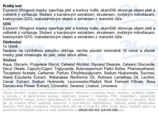 Dermacol Caviar Energy pleťová maska 2x8 ml - popis
