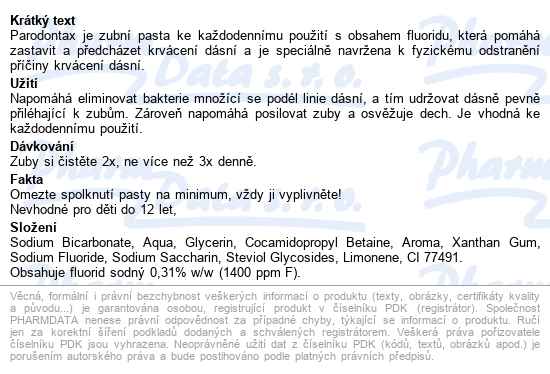 Parodontax Fluoride zubní pasta 2x75 ml - popis