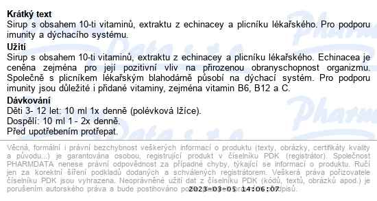 Maxi Vita Herbal Bylinný elixír posílení imunity 200 ml - popis