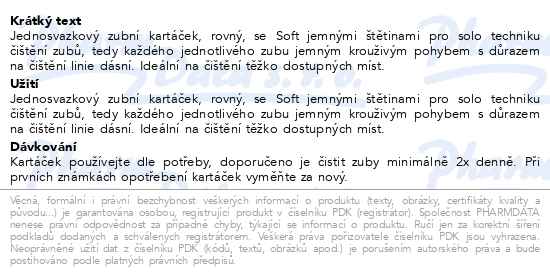 CiMiclin Flat jednosvazkový zubní kartáček - popis