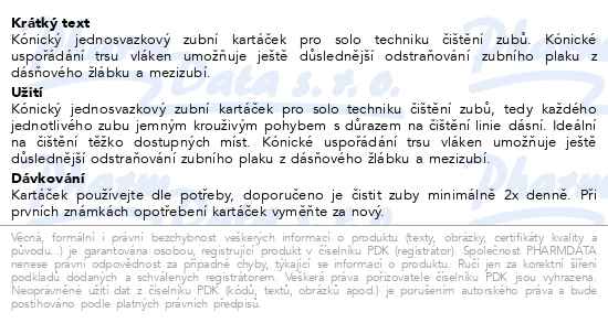 CiMiclin Jednosvazkový zubní kartáček kónický - popis