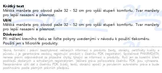 Microlife Manžeta 4g soft vel. L/XL - popis