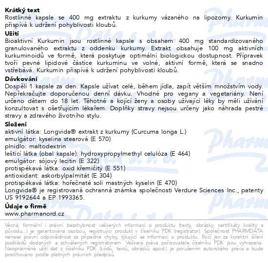 Bioaktivní Kurkumin 50 kapslí - popis