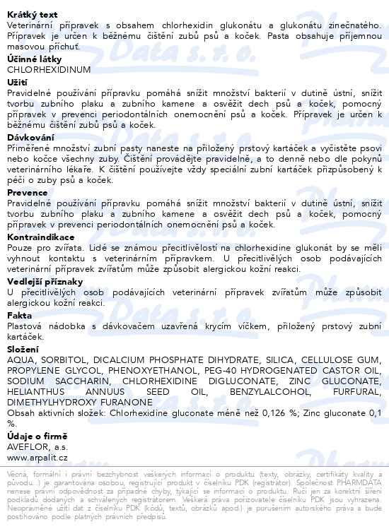 Arpalit Care zubní pasta s chlorhexidinem 50 ml - popis