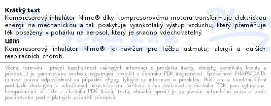 Nimo HNK-NBL-CAR Kompresorový inhalátor - popis